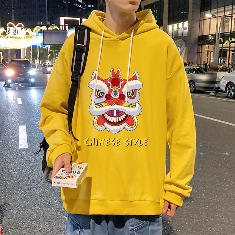 WY2185-P35加绒款-P40纯棉连帽卫衣男大码运动帽衫宽松薄外套男,男装卫衣,电商A040
