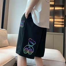 运动短裤男士户外休闲卫裤潮时尚印花五分裤夏季新款日系健身百搭，男装休闲裤，星座1013