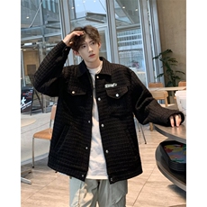 小香风外套男秋冬棉服宽松痞帅夹克加厚高级感上衣青年潮JW9204，男装夹克，星座1116A-1（原606A）