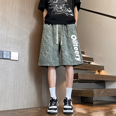 短裤男夏季新款港风宽松灯芯绒扎染五分裤DK3067-P28，男装牛仔裤，星座214-3