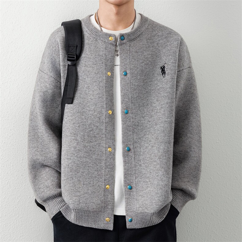 2025秋冬青少年绣花彩扣秋冬毛衣开衫外套，男装针织衫/毛衣，星座1206（原A206）