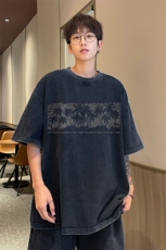 直播品质240克重磅水洗做旧短袖t恤男女SDX230-特P25控48，男装T恤，电商B367