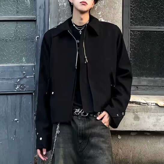 美式飞行员夹克外套男款春秋季开春穿搭高级感痞帅高街翻外套,男装夹克,四季星座505