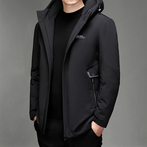 S78150冬季男士连帽白鸭绒羽绒服保暖外套修身潮流帅气P310图片