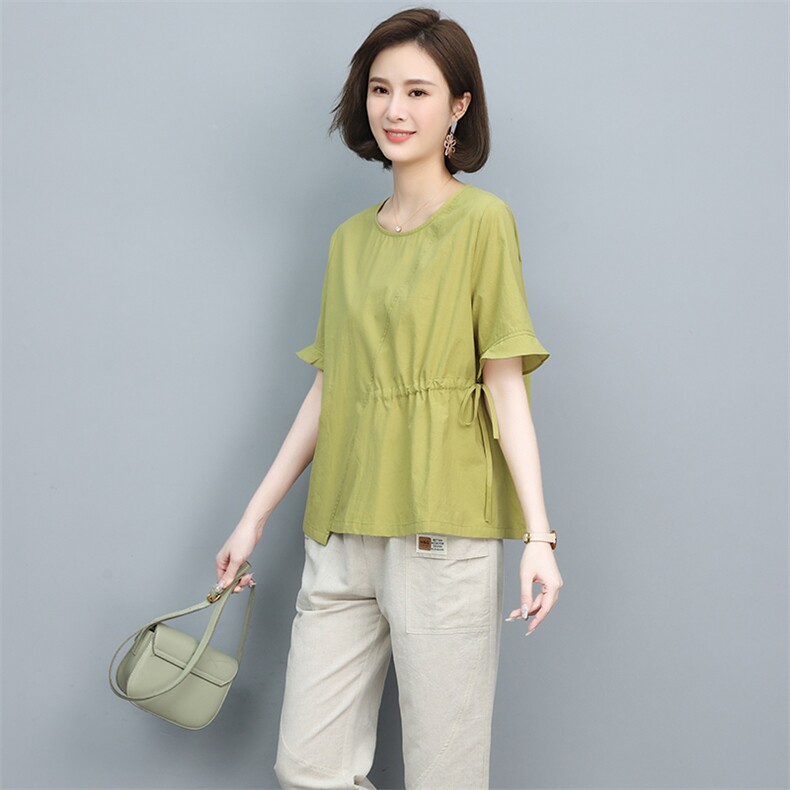 年轻妈妈夏装洋气上衣2024年新款40岁50中年母亲节衣服,女装衬衫,独衣靓