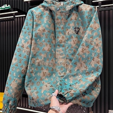 秋季日系怀旧腰果花撞色连帽夹克男宽松帅气潮流碎花外套HH15P82，男装夹克，星座1013-5