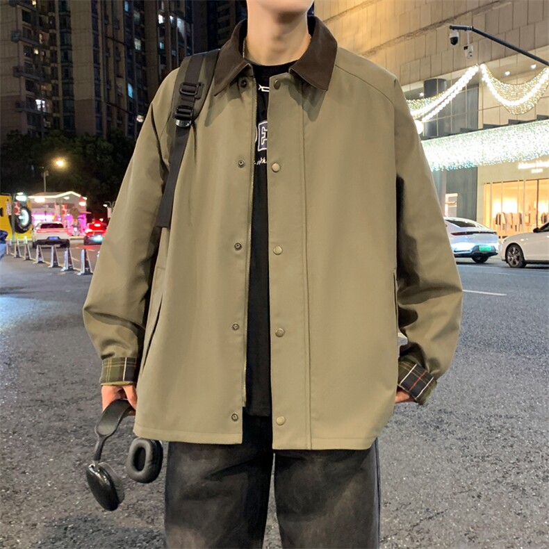 翻领夹克男春季简约宽松潮流百搭上衣服JK268-P78图片