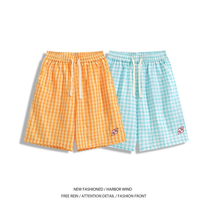 2026夏季新款多巴胺格子宽松冰感五分裤B315-K25582-特p25控48,男装牛仔裤,电商B315
