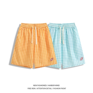 2026夏季新款多巴胺格子宽松冰感五分裤B315-K25582-特p25控48图片