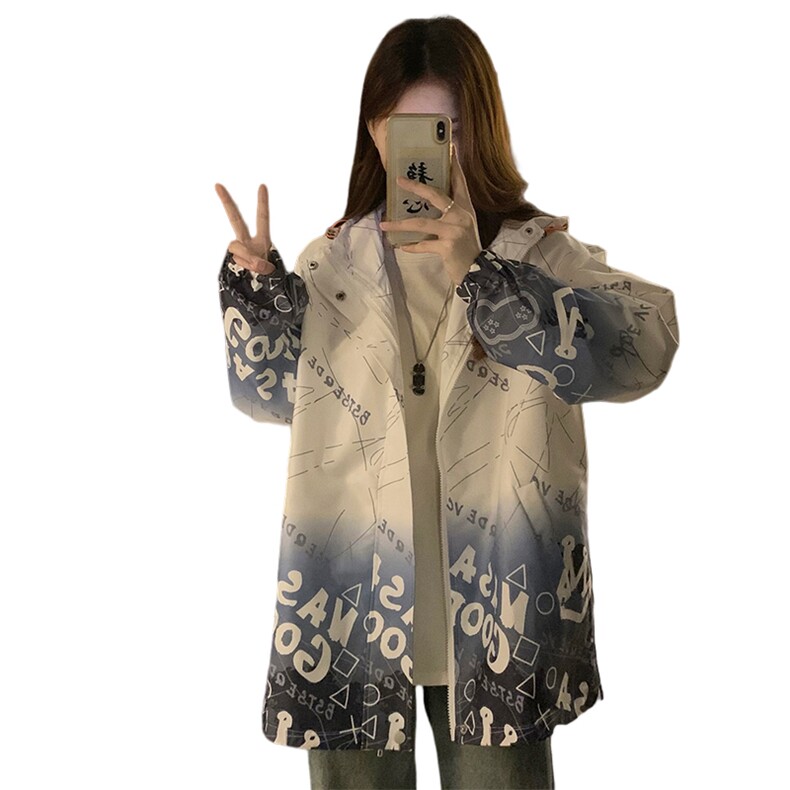 外套女款新款韩版时尚宽松百搭潮牌休闲美式短款连帽上衣C371-80,女装短外套,星座911-2(原星座613-2）