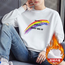 外贸货源男士彩虹印花休闲百搭圆领卫衣大码1511A-2-F031加绒-P19图片