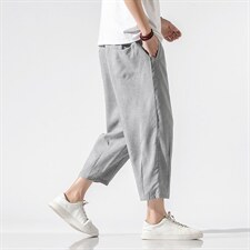 风日系宽松大码九分裤男裤哈伦裤9分裤萝卜裤休闲裤913P45，男装休闲裤，钱塘788(原4013)