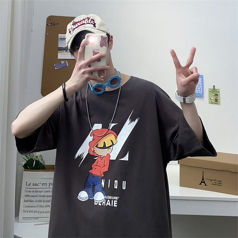 港风夏季t恤男潮流时尚休闲男装tA210-A8365-P32，男装T恤，星座210-3