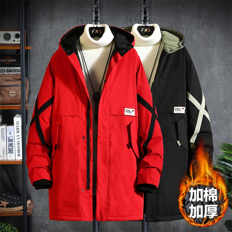 货足支持各种活动8XL~M2023冬季新款中长款连帽棉衣棉袄大衣男,男装棉衣,钱塘717(原712)