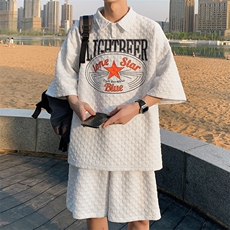 特P60控108夏装新款休闲短袖套装短裤POLO衫运套动装PTZ222，男装T恤，电商B370