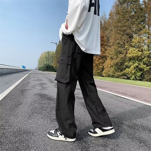 机能多口袋工装裤男秋冬季潮牌直筒阔腿裤子束脚休闲长裤R520P43图片