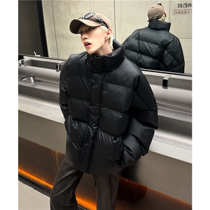 男棉衣立领外套加厚短款面包服韩版潮流宽松棉袄pu皮衣MY99-P128图片
