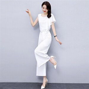 高级感职业套装女2023年夏季新款时尚气质女神范垂感阔腿裤两件套，女装套装/套裙，火爆靓佳人