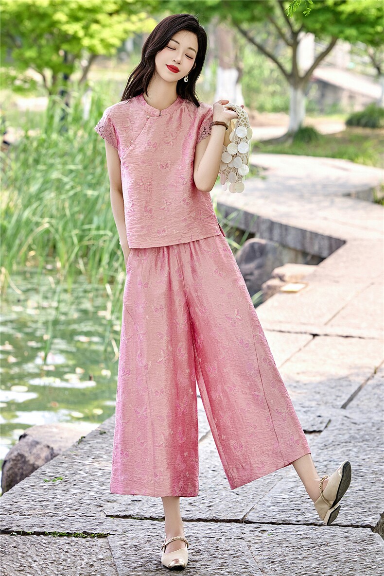 2026年夏季新中式套装提花面料,女装套装/套裙,贵人树