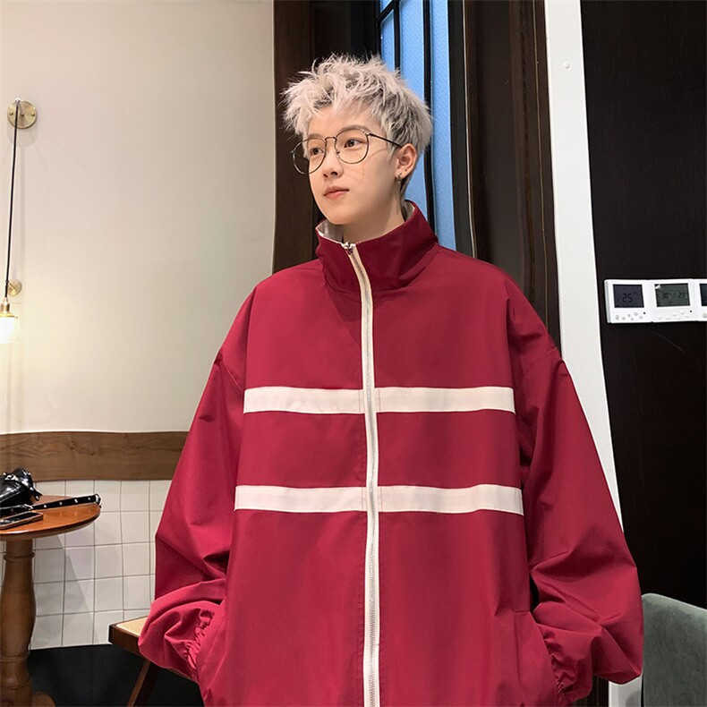 港风美式潮牌宽松百搭刺绣双面穿夹克男女XZ213-JK8865-P98控128,男装夹克,星座213
