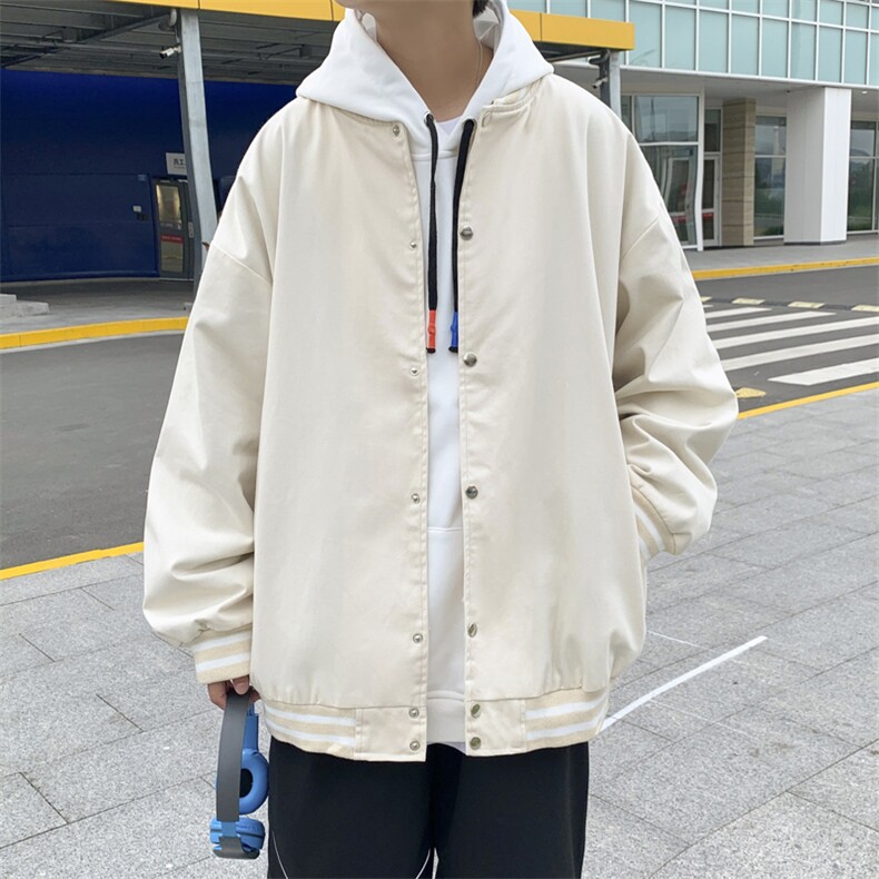 J6011 P30 外景港风 2024秋季新款纯色休闲棒球领夹克外套宽松潮图片