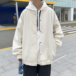 J6011 P30 外景港风 2024秋季新款纯色休闲棒球领夹克外套宽松潮图片