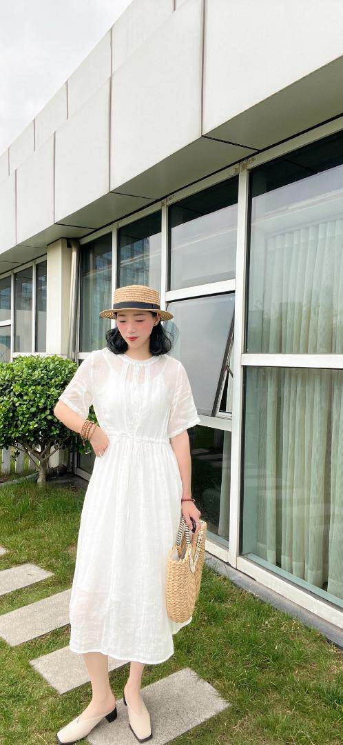 纯苎连衣裙小衫裤子裙子衬衣 时尚风 风淑女风休闲风，女装连衣裙，川哲