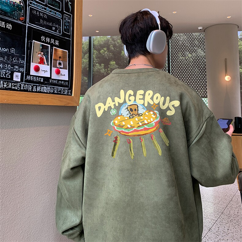 港风供抖音得物高品质直播美式麂皮绒宽松卫衣W3508P38,男装卫衣,电商C408(原B339-1)
