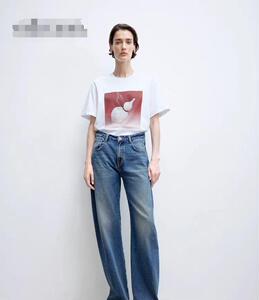 牛仔裤女2025春季新款土耳其棉复古弯刀阔腿裤图片