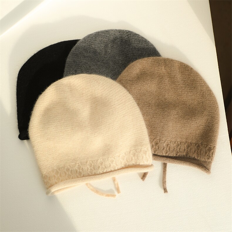 新款针织毛线帽秋冬季保暖百搭包头护耳帽，帽子，蒙娇羊绒