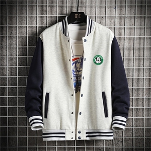 秋季新款棒球服卫衣潮流大码宽松外套男XZ102A-4-Q8952-P55图片