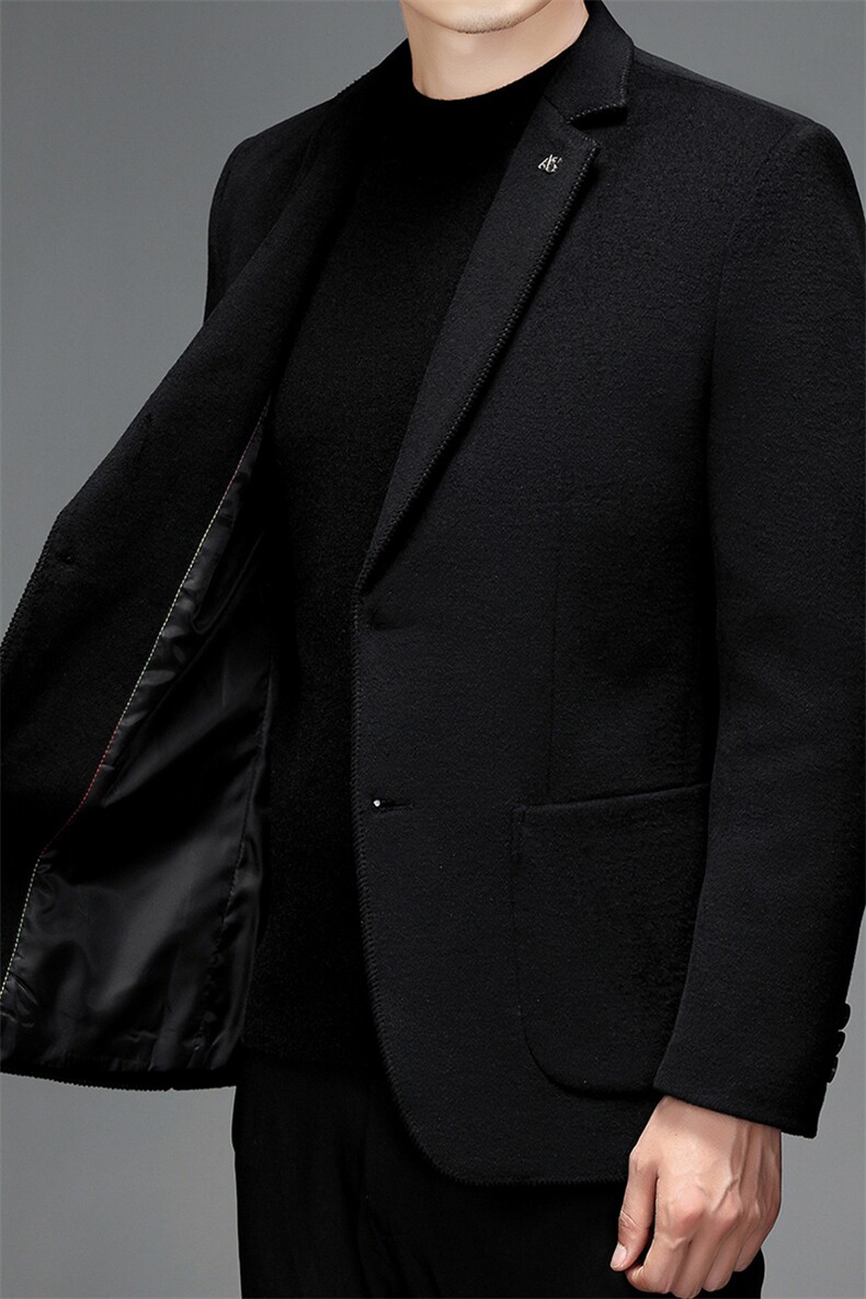 S9106秋冬男士毛呢大衣修身羊毛外套商务休闲高端西服P145,男装毛呢大衣,电商B360