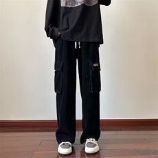 灯芯绒工装裤男韩版潮流高街大口袋2024冬季新款ins长裤K4702-P38，男装休闲裤，星座412-2