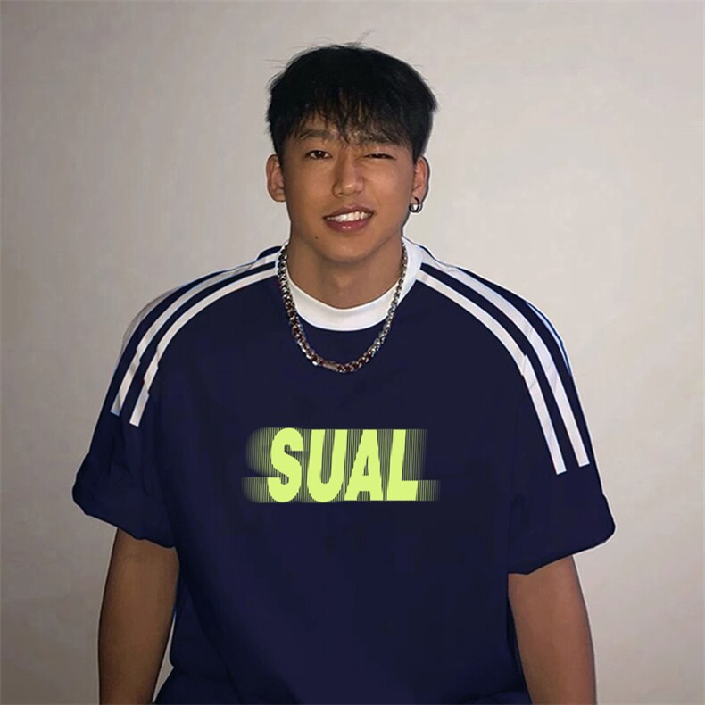 夏季美式高街重磅纯棉三条杠织带撞色男女短袖T恤ZD329-特P30,男装T恤,电商A486