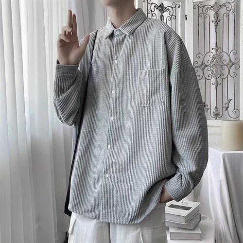 长袖衬衫男春季设计感小众痞帅衬衣港风日系潮流寸衫外套CS83-P42，男装衬衫，星座1008