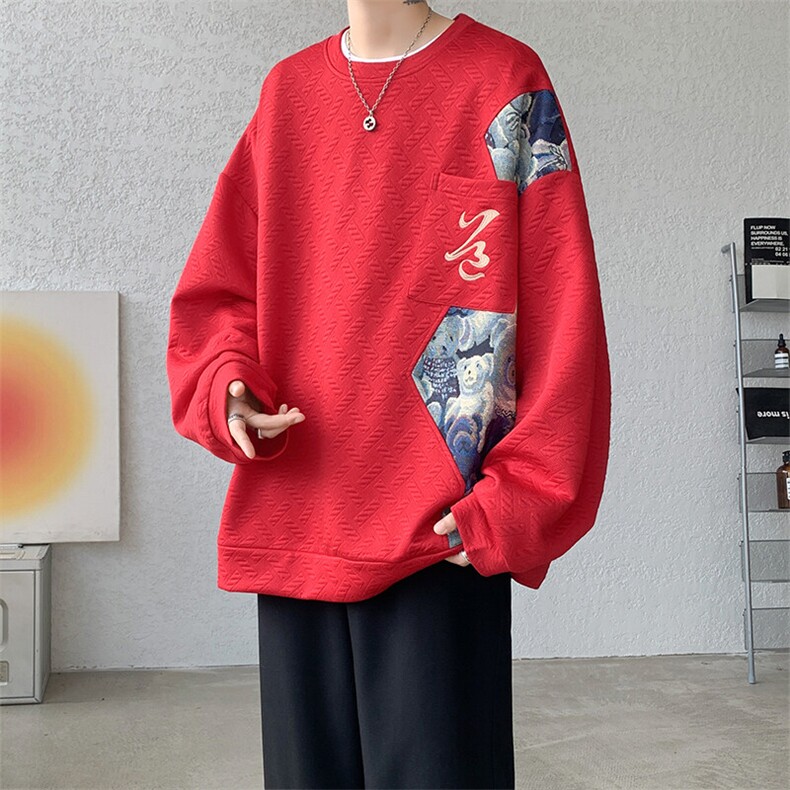 现货WY10063-P45控78春季新款高品质百搭小熊大码卫衣,男装卫衣,电商A059