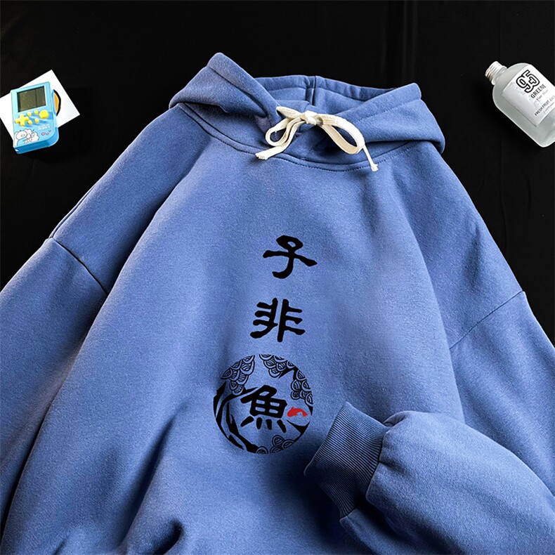 WY2070-P35 加绒款-P40 纯棉连帽卫衣男大码运动帽衫宽松薄图片