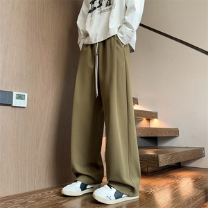 新款卫裤宽松休闲裤男韩版潮流百搭坠感阔腿拖地长裤K2561p45图片