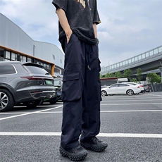 伞兵冲锋裤男2024夏季美式高街工装裤直筒阔腿休闲裤K286-40，男装休闲裤，星座308B-2