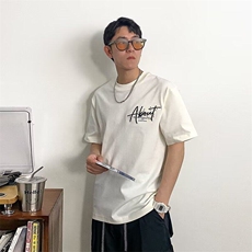 斑驳彩蝶专柜高级感纯棉重磅短袖T恤男士新款上衣宽松半袖体恤男，男装T恤，星座506A