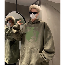 抖音得物供货提供视频秋冬重磅美式麂皮绒连帽卫衣JLM16，男装卫衣，电商A486