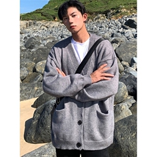 秋季针织开衫外套男宽松V领长袖秋冬百搭帅气毛衣男装外套MYB38，男装针织衫/毛衣，星座1116A（原606A-3）