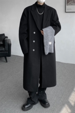 8XL-M厚毛呢大衣男中长款过膝呢子风衣男外套宽松FY1801P120控138，男装风衣，电商D206-1