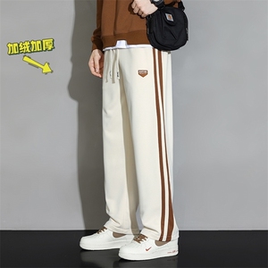 K7318P45裤子男春秋美式重磅直筒裤阔腿工装潮牌卫裤休闲有加绒图片