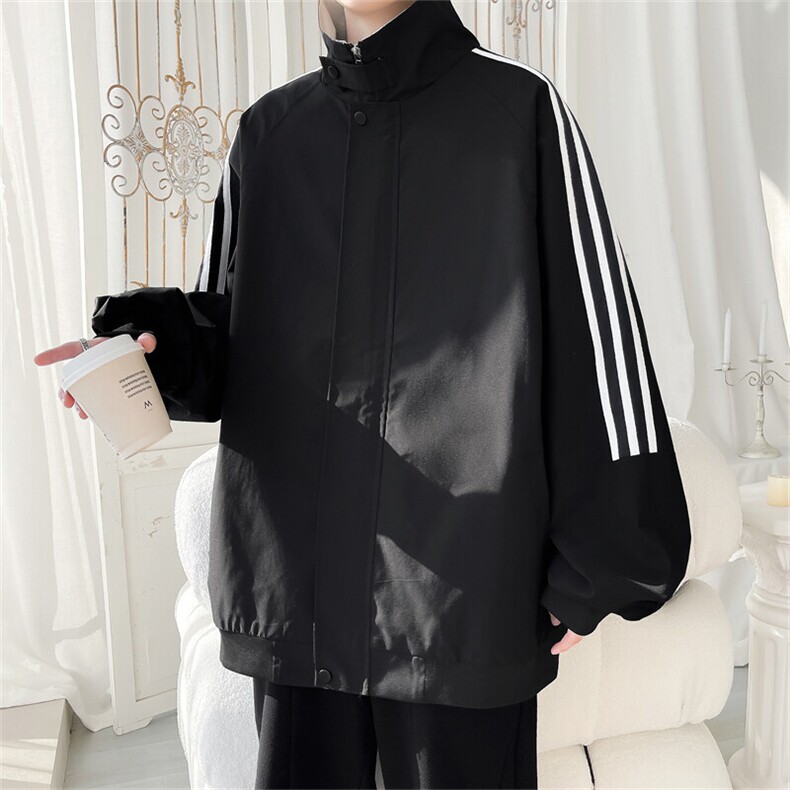 JK5007/P65春装新款个性织带立领飞行员夹克男潮百搭上衣外套，男装夹克，电商A141