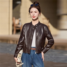 2026春装新款时尚潮流皮衣小外套机车服女装，女装皮衣，1C078