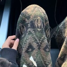 潮提花针织休闲卫裤女2025秋民族风宽松显瘦拖地阔腿裤CAK9546，男装休闲裤，星座516A