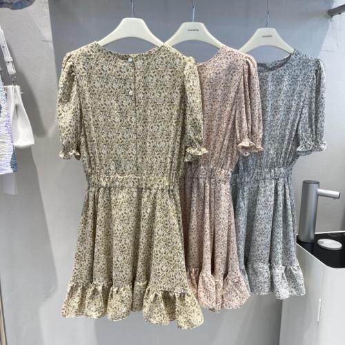 夏季新款韩版鱼尾碎花连衣裙图片