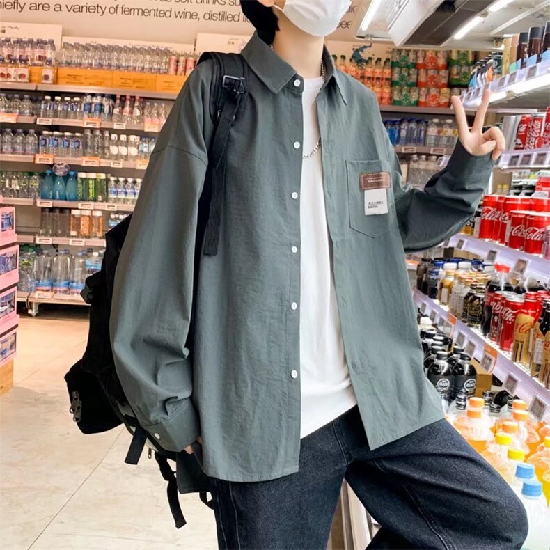 长袖衬衫春款男港风潮流K8902P30，男装衬衫，星座1116-2