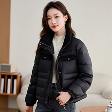 冬装新款时尚气质拼接加厚短款羽绒服新标90%白鸭绒，女装羽绒服，姿衣坊